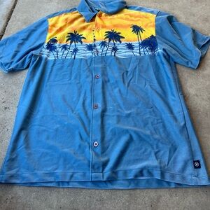 Hurley Striped Short Sleeve Button Up Shirt Men’s Sz M Made in USA RARE